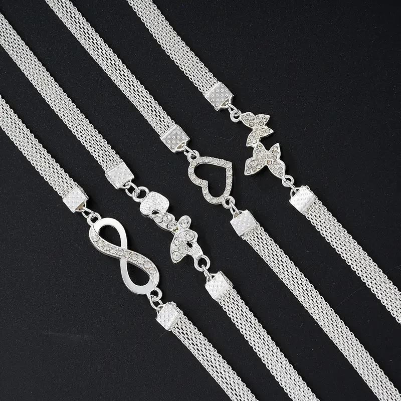 4pc Elegant Stackable Anklet Set - Image 2