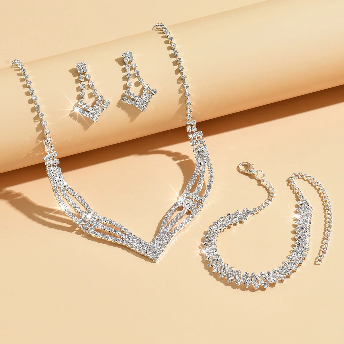 4pc Geometric Light Luxury Jewelry Set - Image 2
