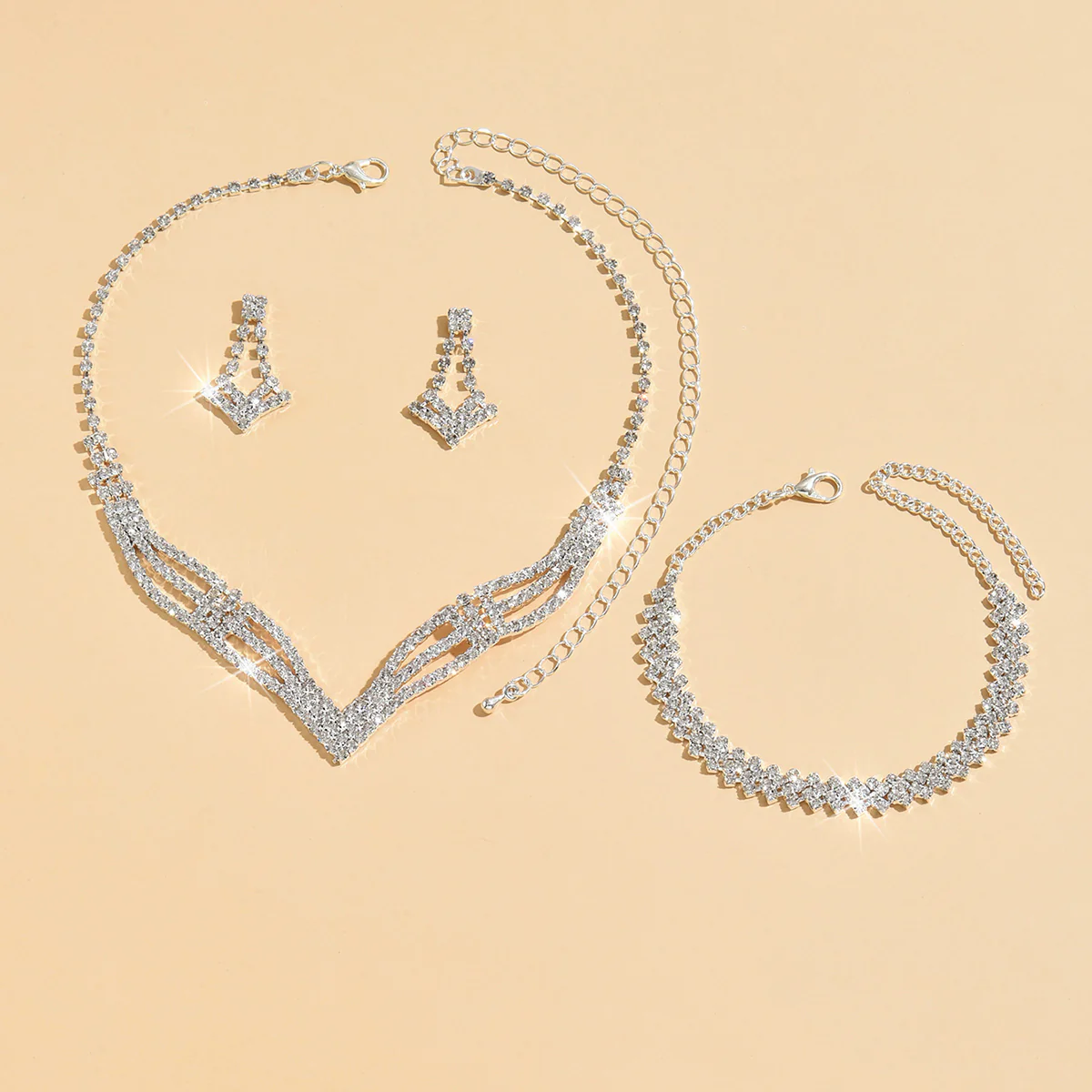 4pc Geometric Light Luxury Jewelry Set - Image 3
