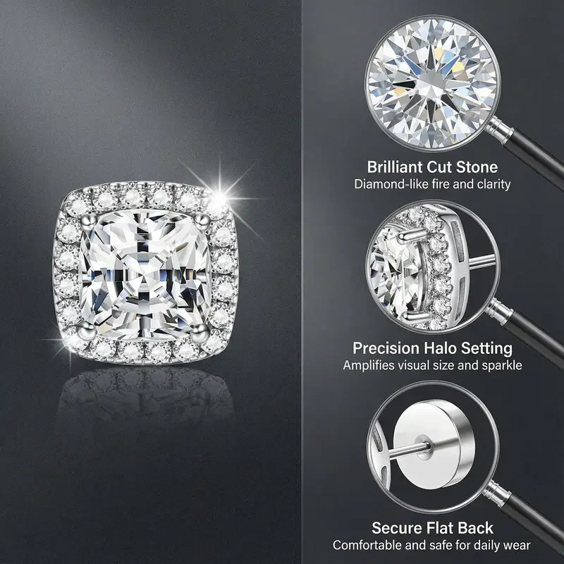 Halo Stud Earrings - Image 3