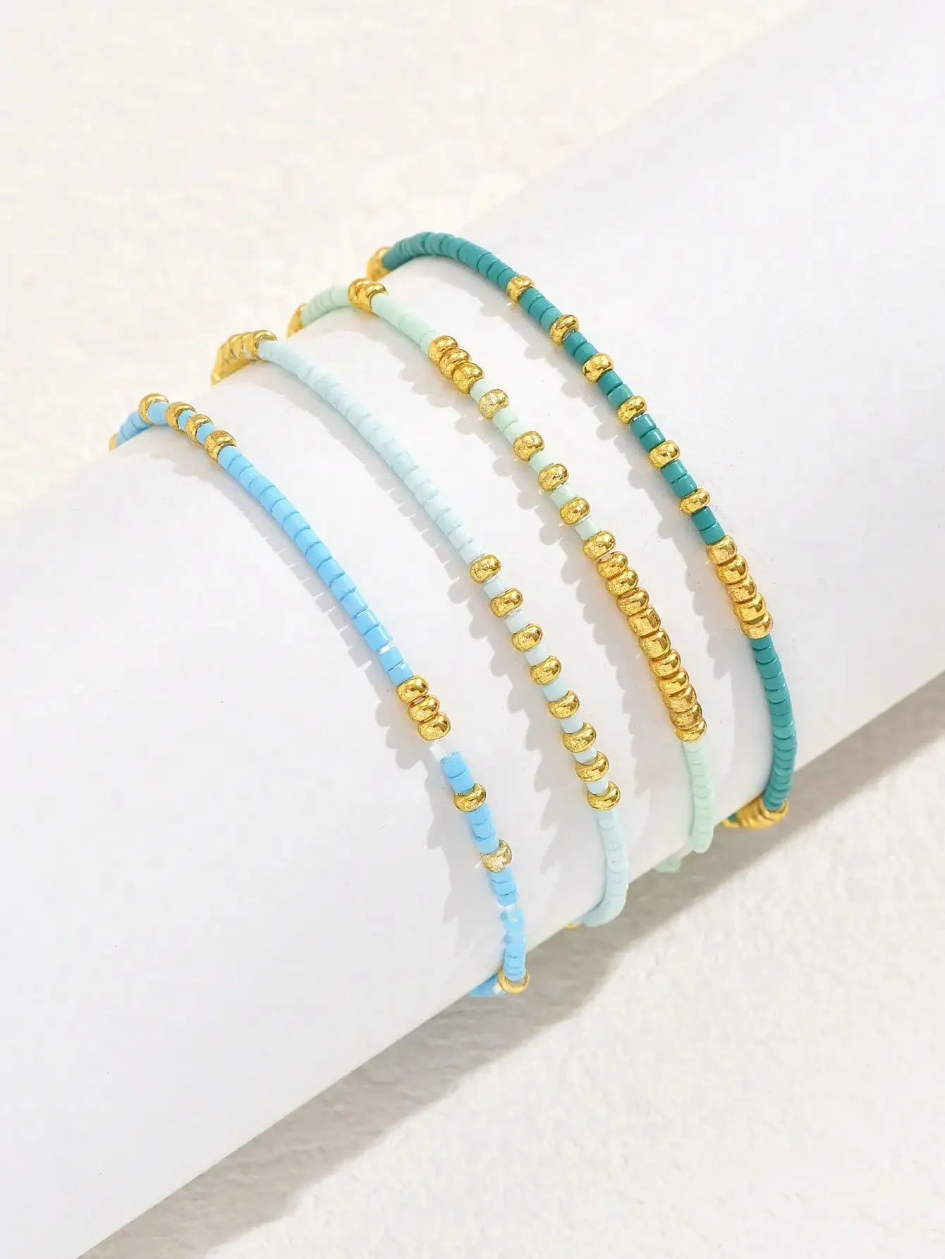 4pc Handmade Oceanic Bead Bracelets - Image 2