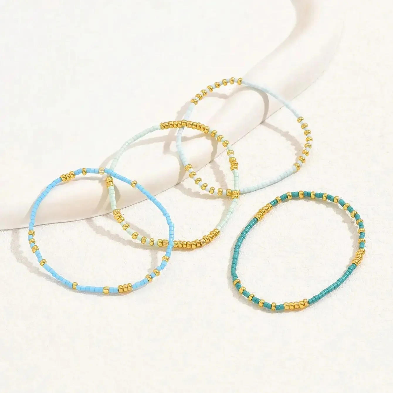 4pc Handmade Oceanic Bead Bracelets - Image 5