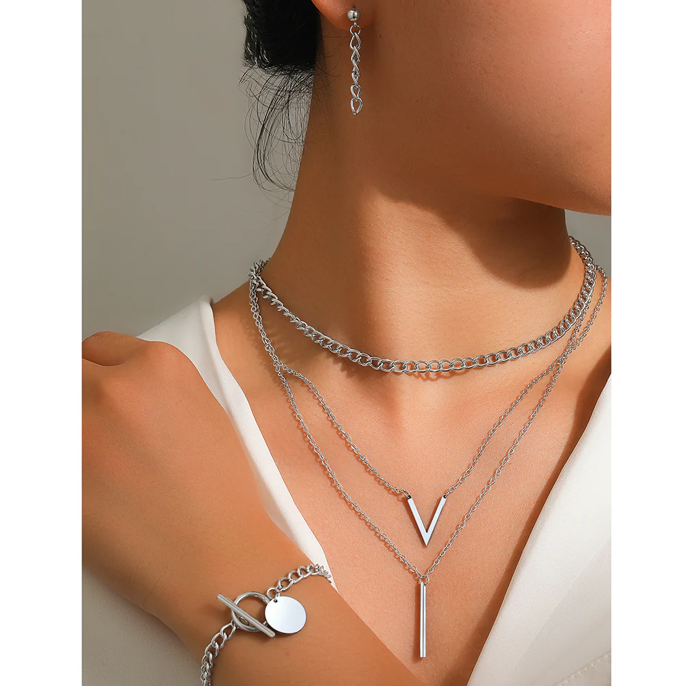 4pc Minimal Pendant Jewelry Set - Image 2