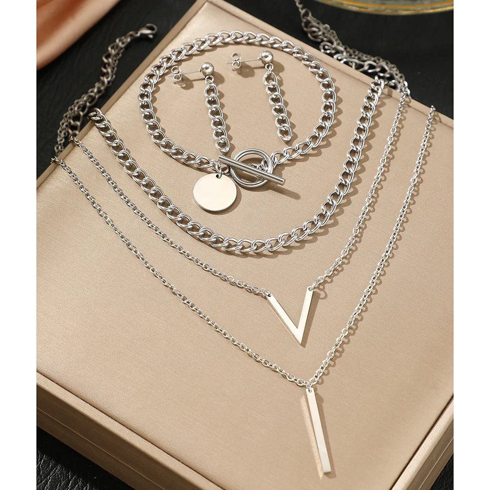 4pc Minimal Pendant Jewelry Set - Image 3
