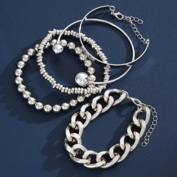 5pc Chunky Stackable Bracelet Set - Image 3