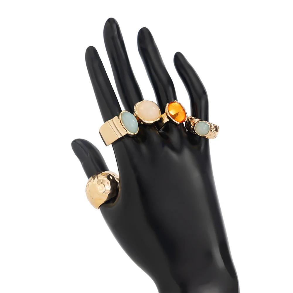 5pc Colorful Ring Set - Image 2