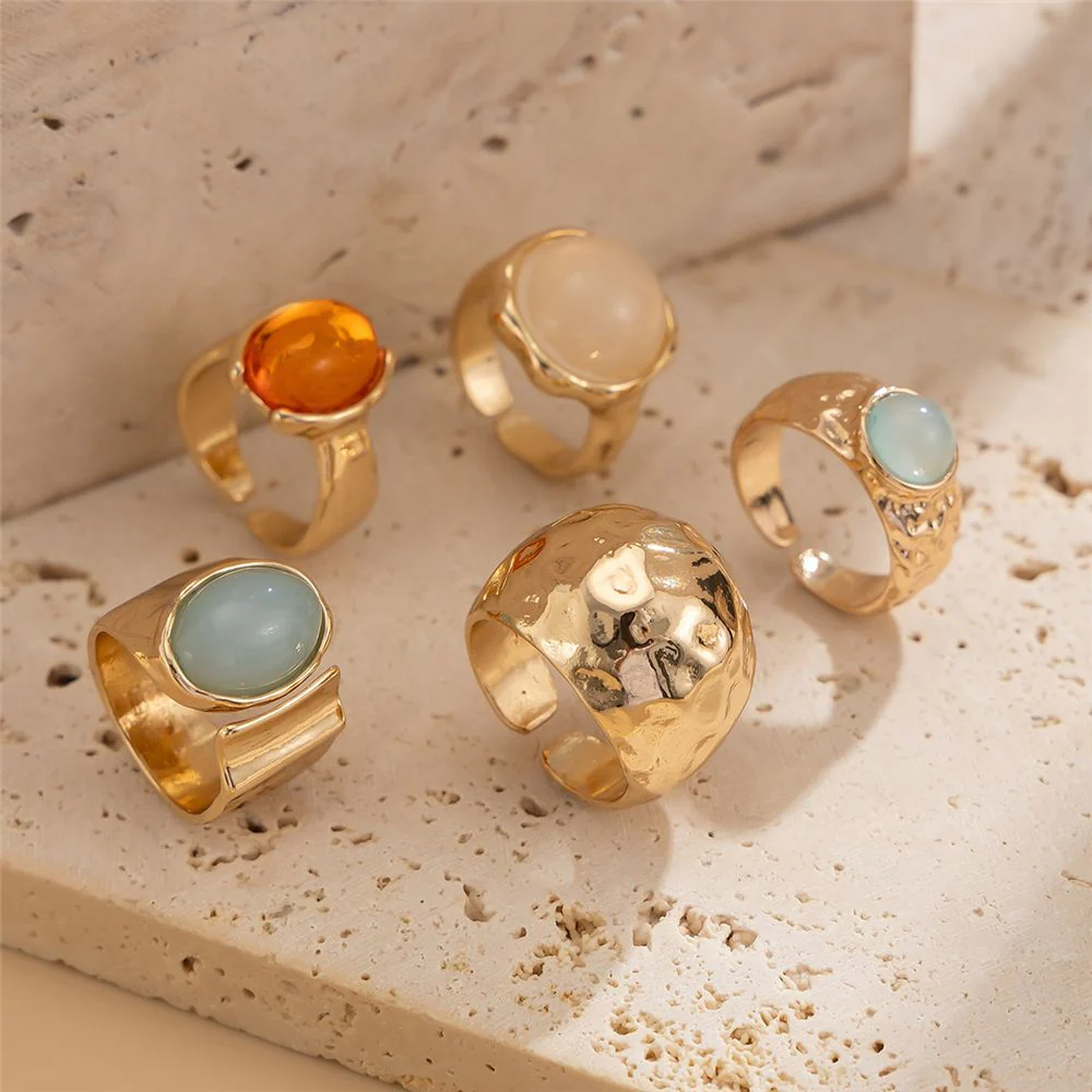 5pc Colorful Ring Set - Image 3