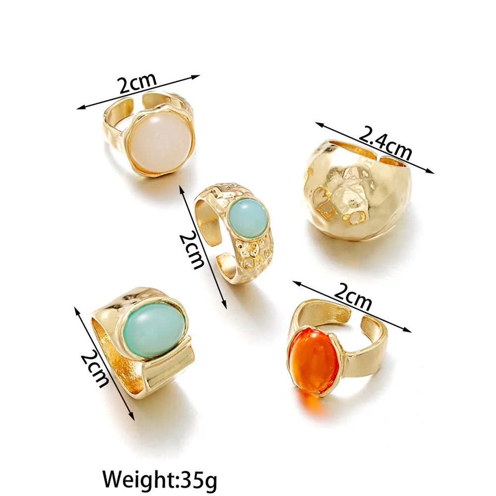 5pc Colorful Ring Set - Image 4