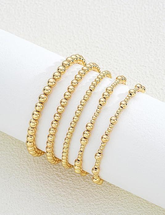 5pc Gold Beaded Bracelet Set - Image 5