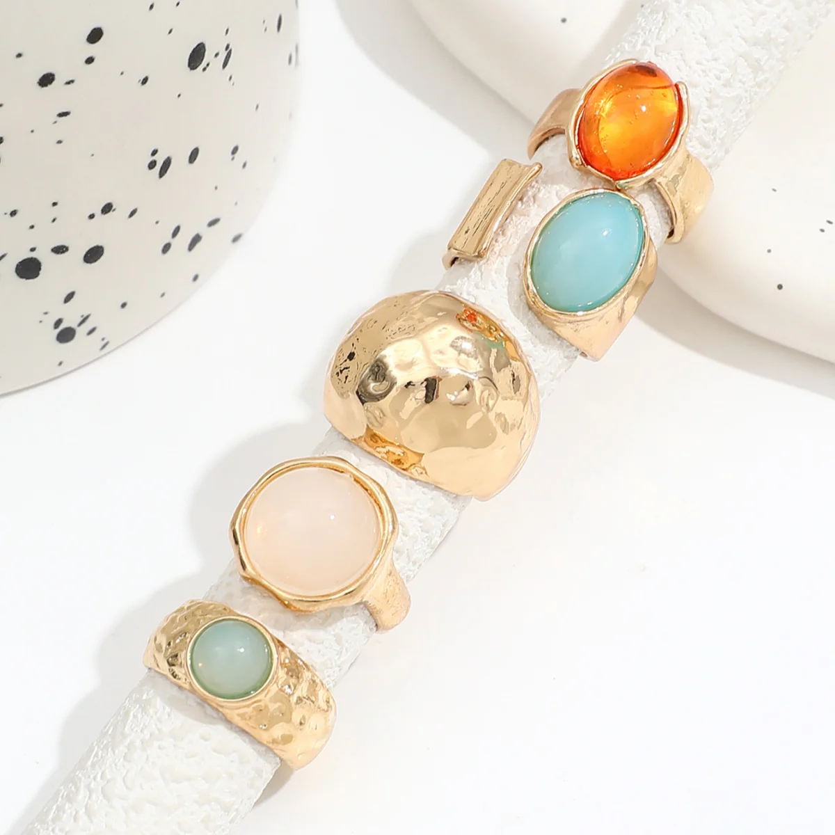 5pc Retro Gold Ring Set - Image 3