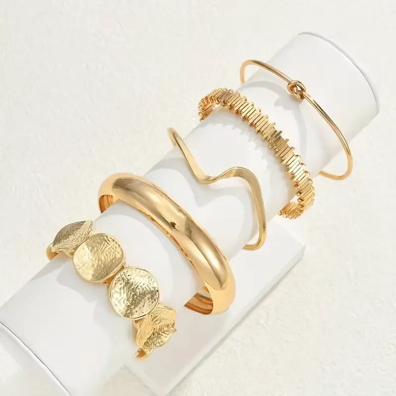 5pc Vintage Geometric Bracelet Set - Image 2