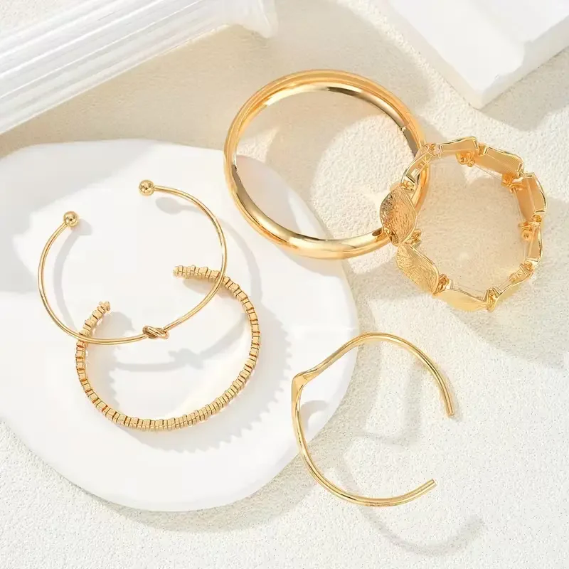 5pc Vintage Geometric Bracelet Set - Image 4