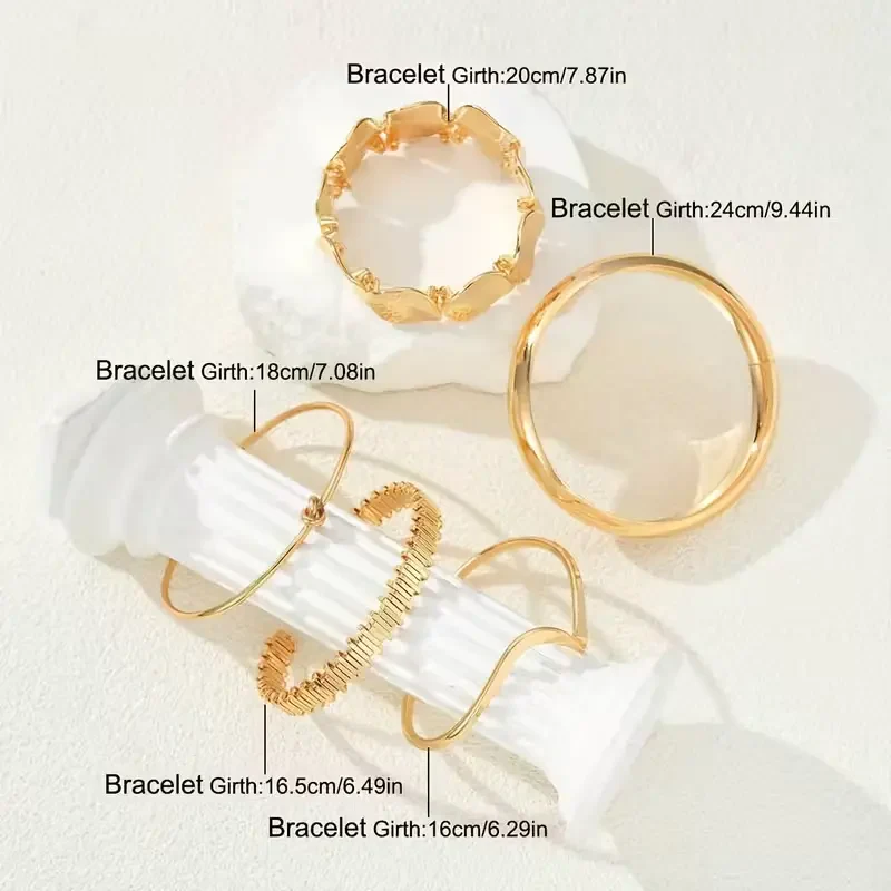 5pc Vintage Geometric Bracelet Set - Image 5