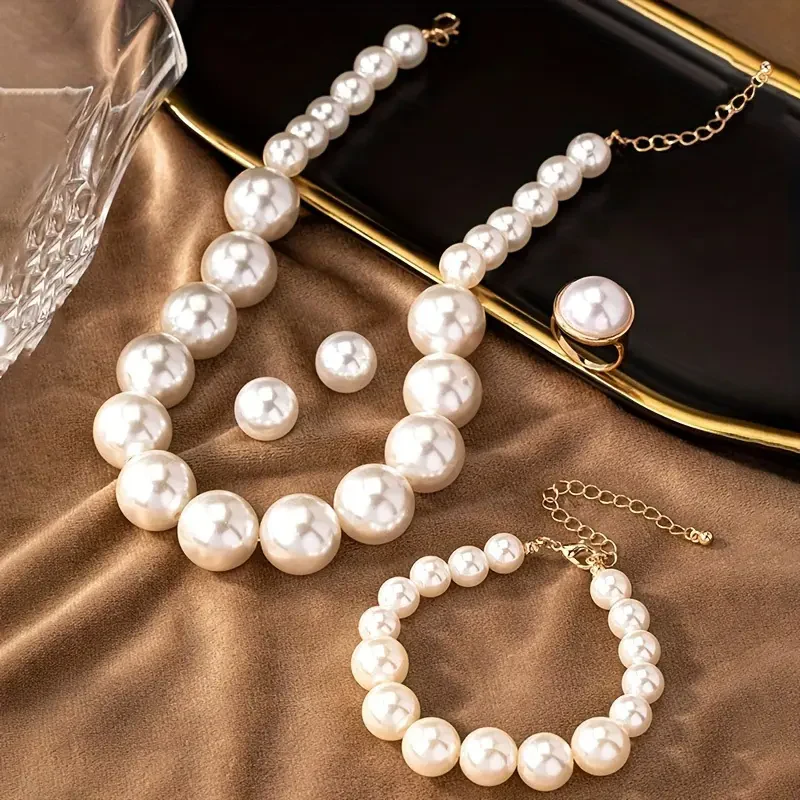 5pc Vintage Pearl Jewelry Set - Image 2