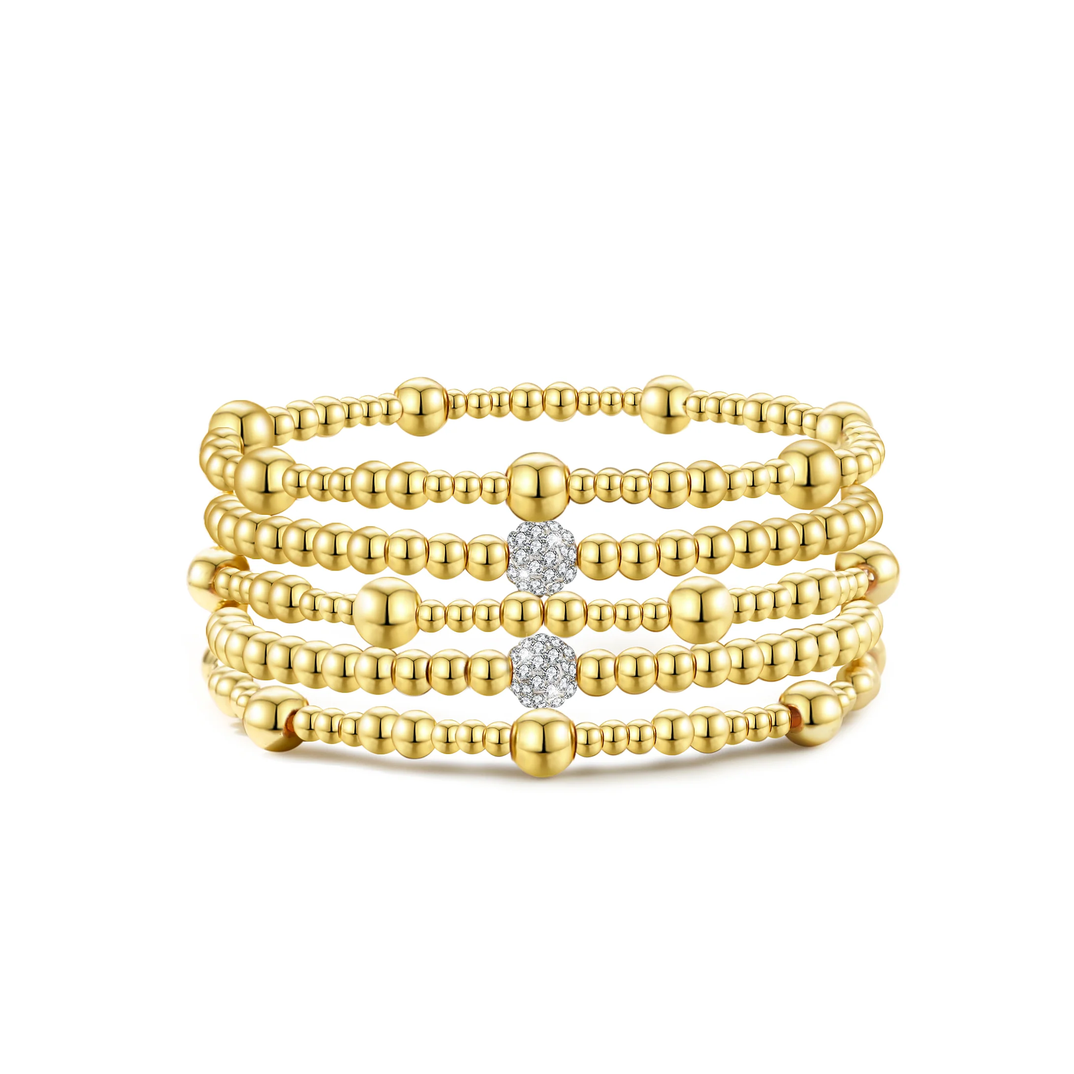 6pc Beaded Crystal Accent Bracelet Set - Image 3