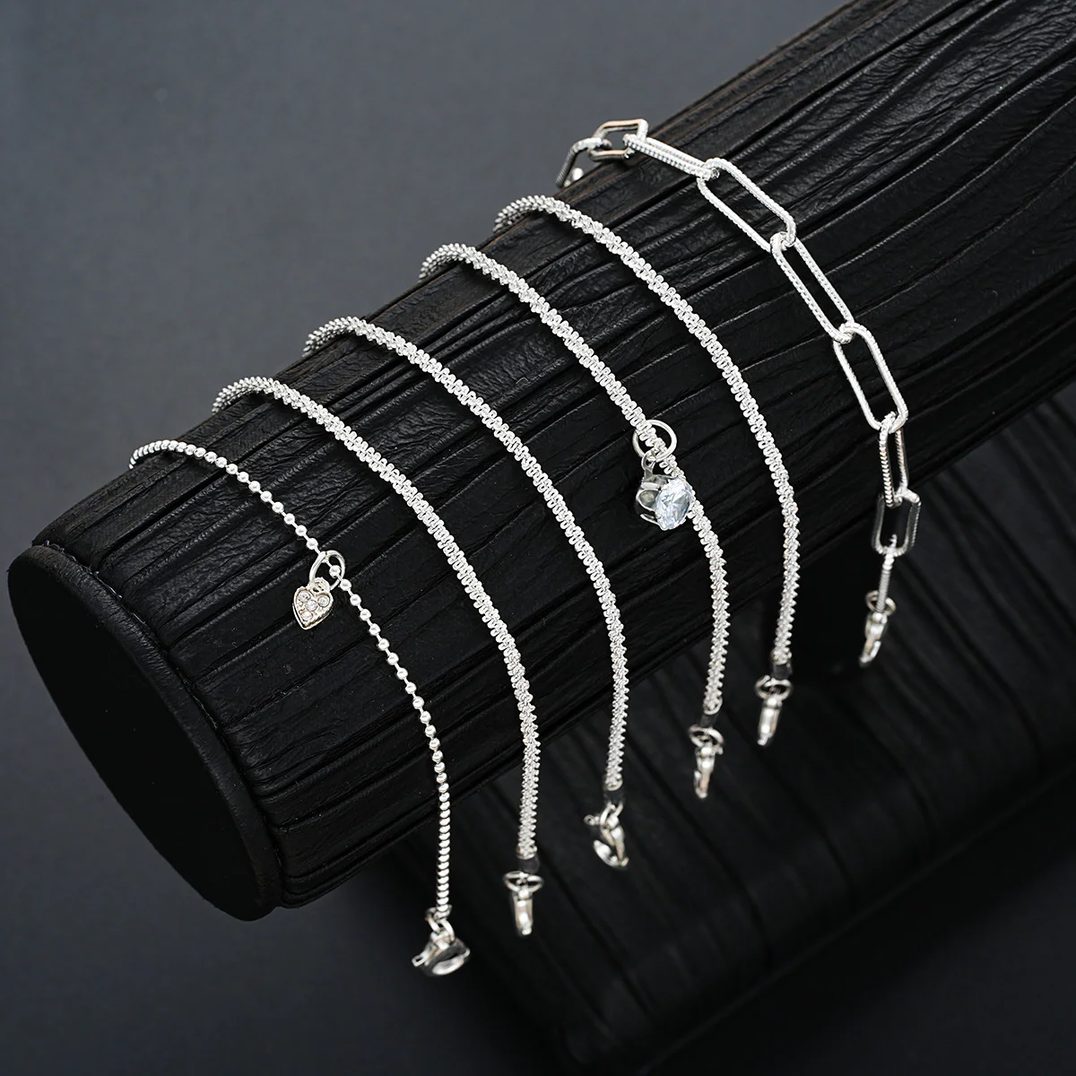 6pc Chunky Chain Link Bracelet Set - Image 3