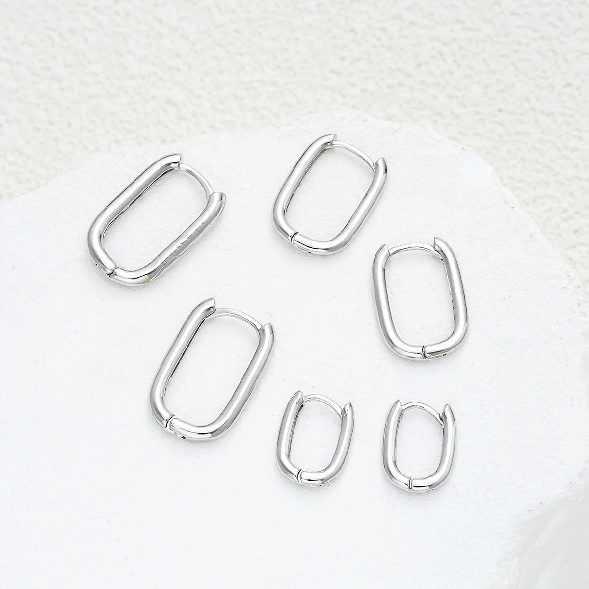 6pc Minimalist Geometric Hoop Earring Set - Image 3