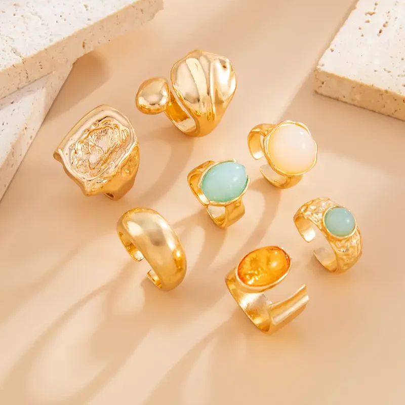7pc Geometric Ring Set - Image 2