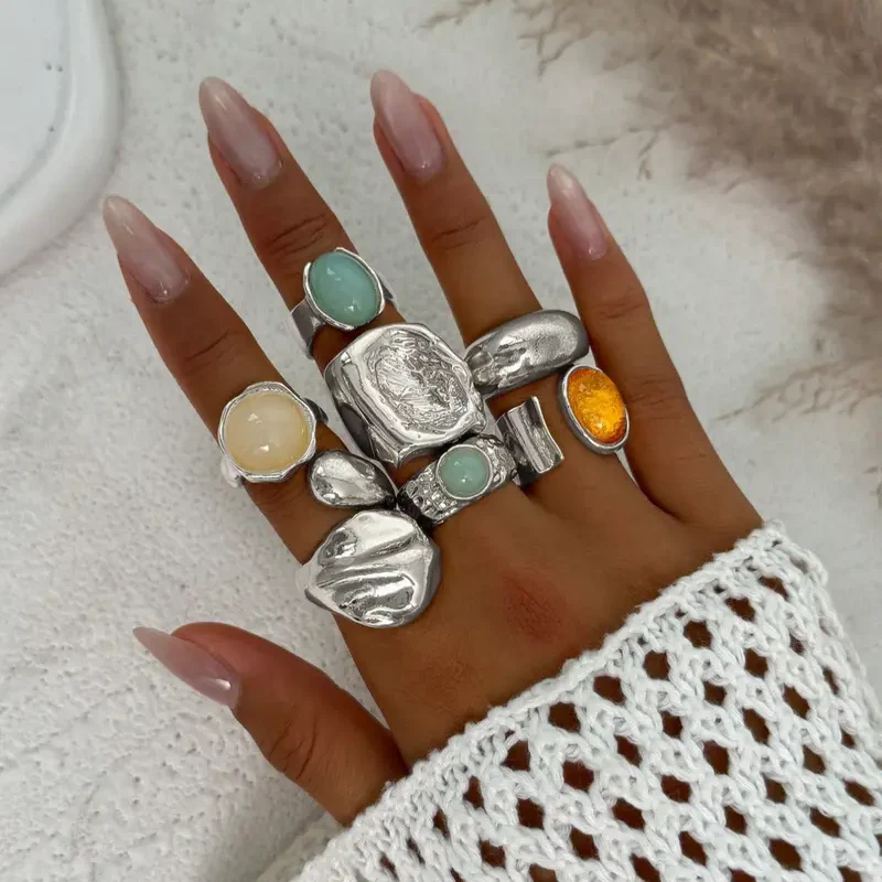 7pc Geometric Ring Set - Image 3