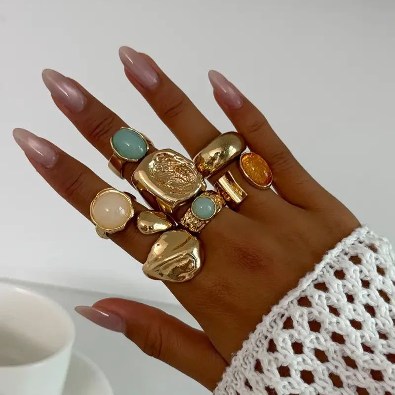 7pc Geometric Ring Set - Image 4