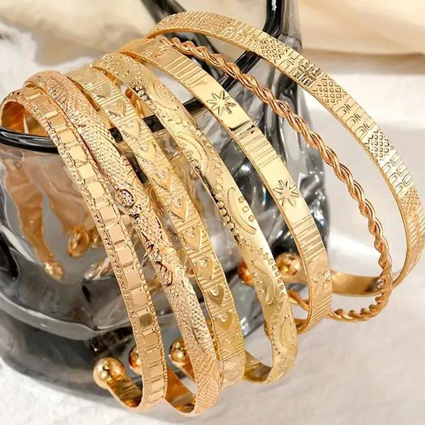 8pc Floral Bracelet Set - Image 2