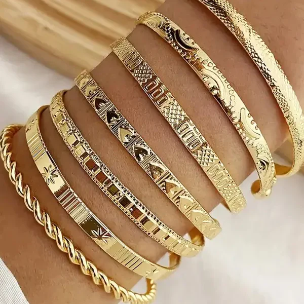 8pc Floral Bracelet Set - Image 4