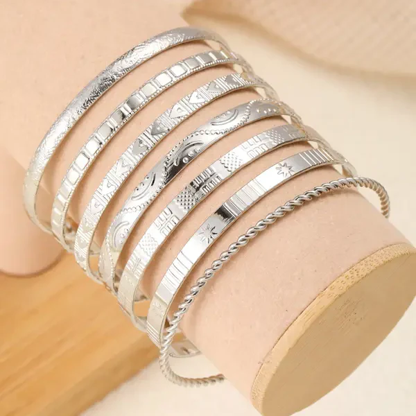 8pc Floral Bracelet Set - Image 7