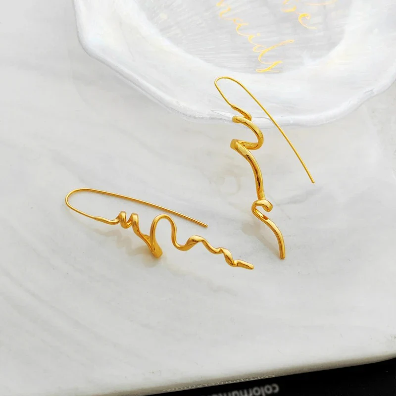 Abstract Squiggly Earrings - Image 5