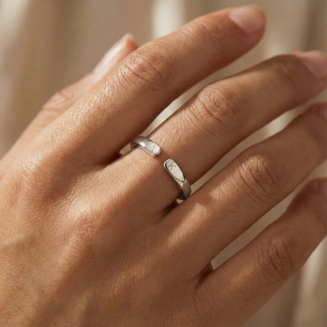 Adjustable Dainty Initial Ring - Image 2