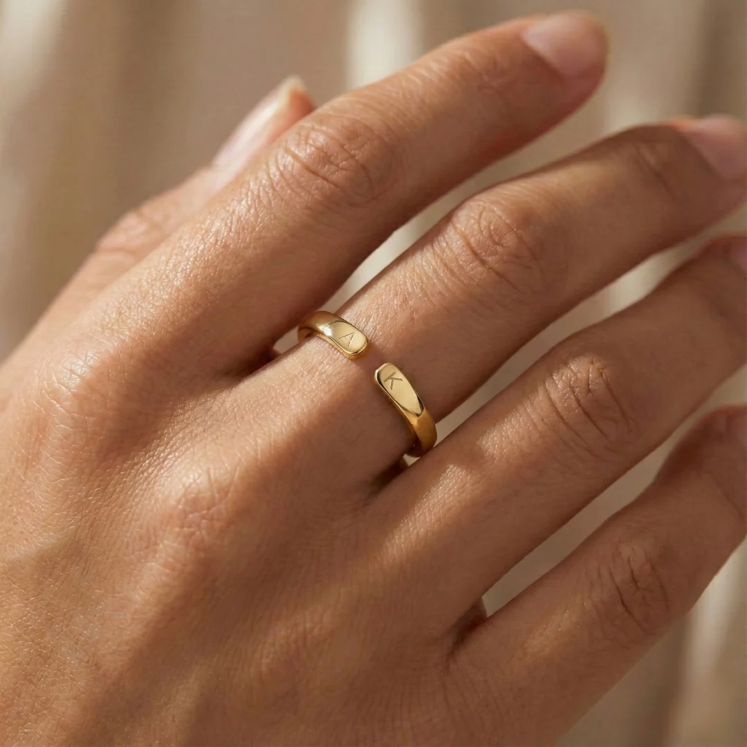 Adjustable Dainty Initial Ring - Image 3