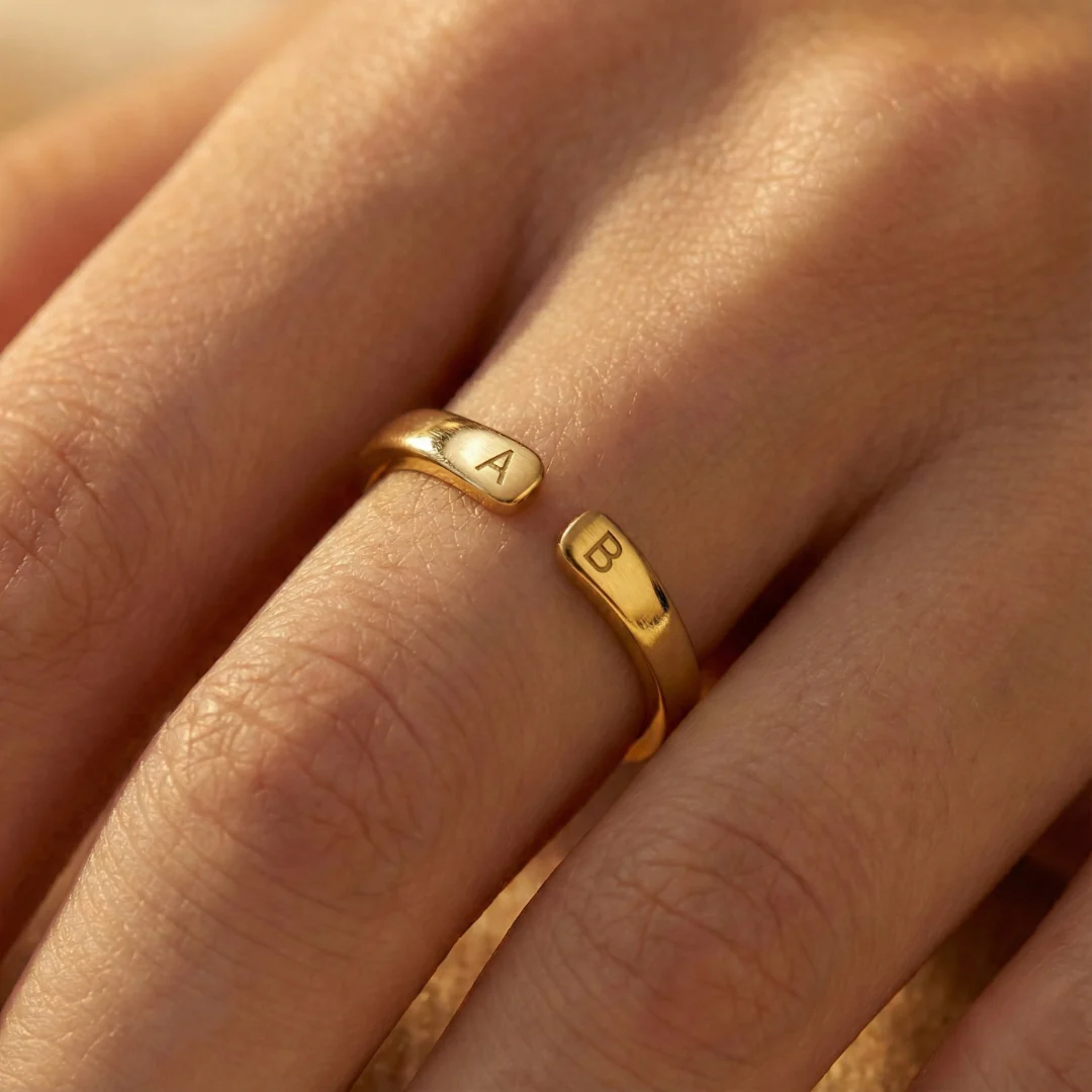 Adjustable Dainty Initial Ring - Image 5