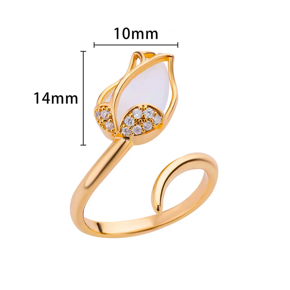 Adjustable Gold Flower Ring - Image 3