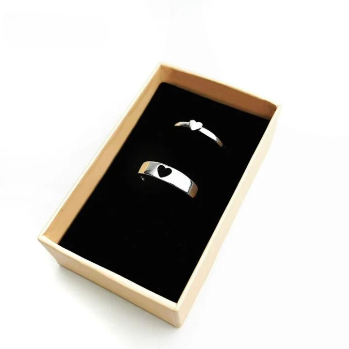 Adjustable Heart Couples Ring Set - Image 3