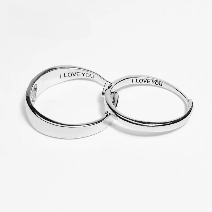 Adjustable Heart Couples Ring Set - Image 4