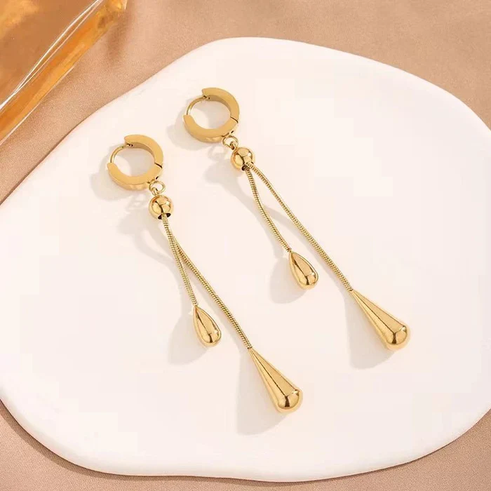 Adjustable Pull Droplet Necklace and Earrings - Image 5