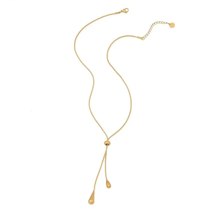 Adjustable Pull Droplet Necklace and Earrings - Image 8