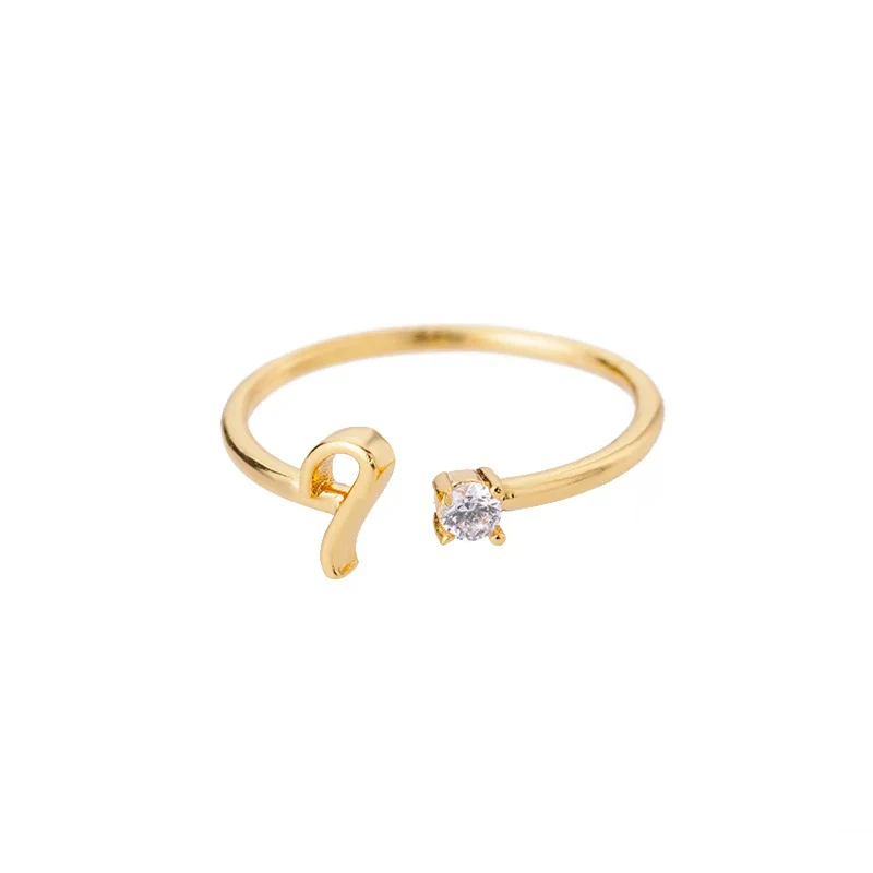 Adjustable Tiny Initial Letter Ring - Image 14
