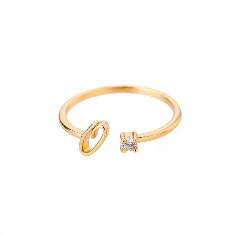 Adjustable Tiny Initial Letter Ring - Image 19
