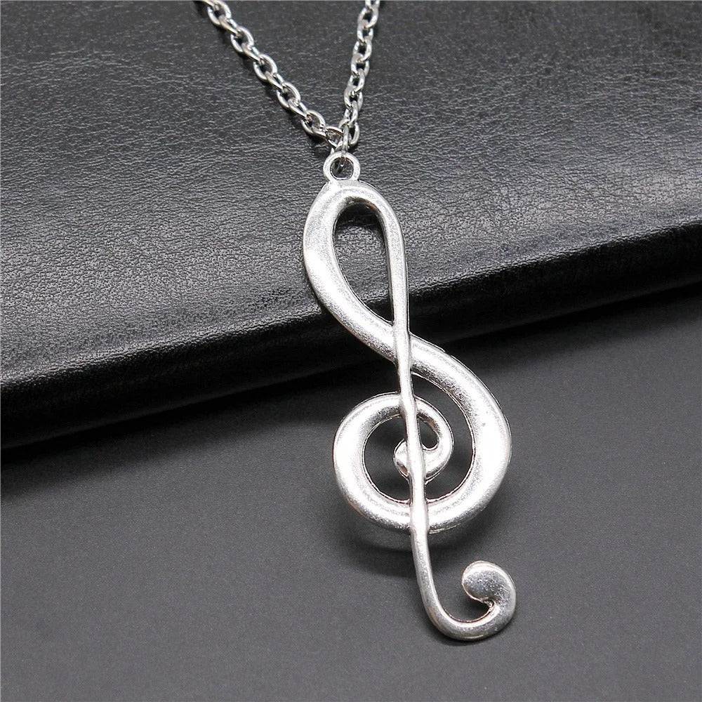 Antique Big Musical Note Necklace - Image 3