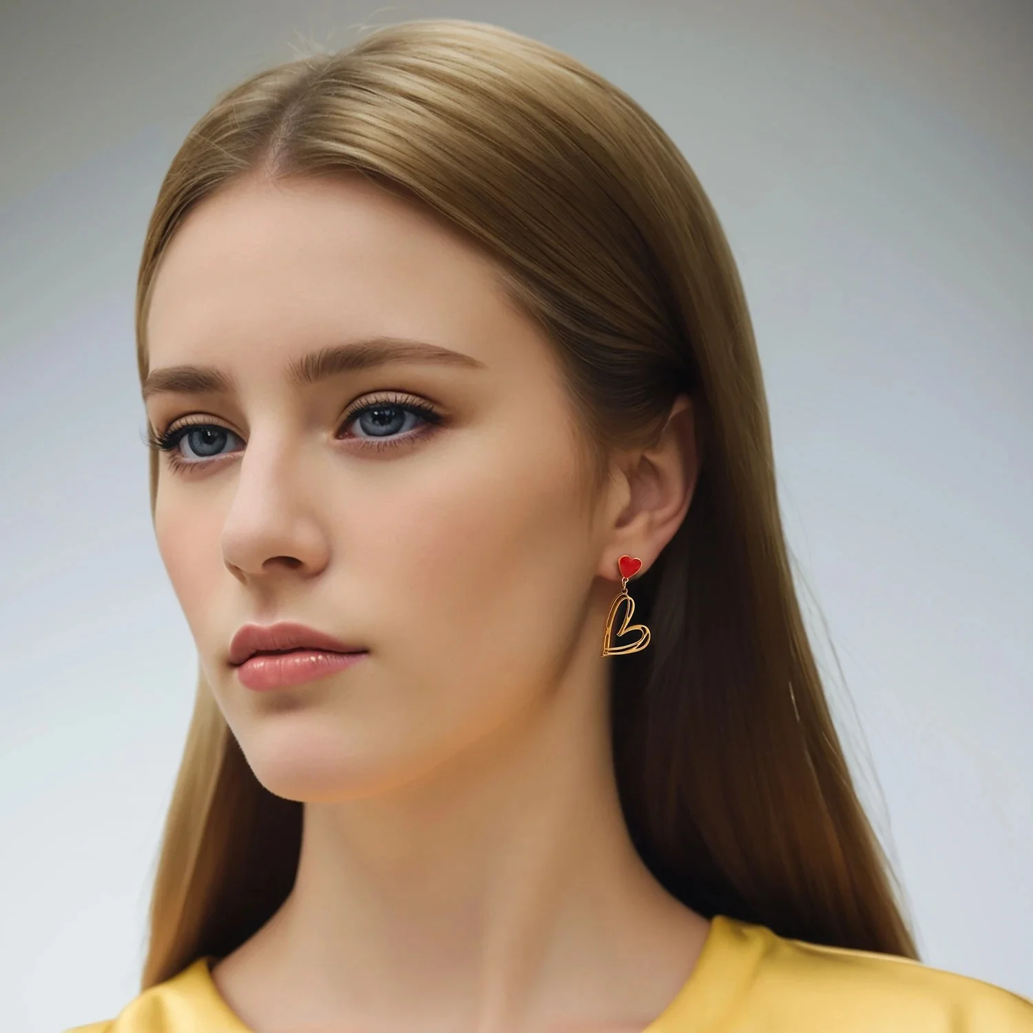 Asymmetric Heart Tassel Earrings - Image 2