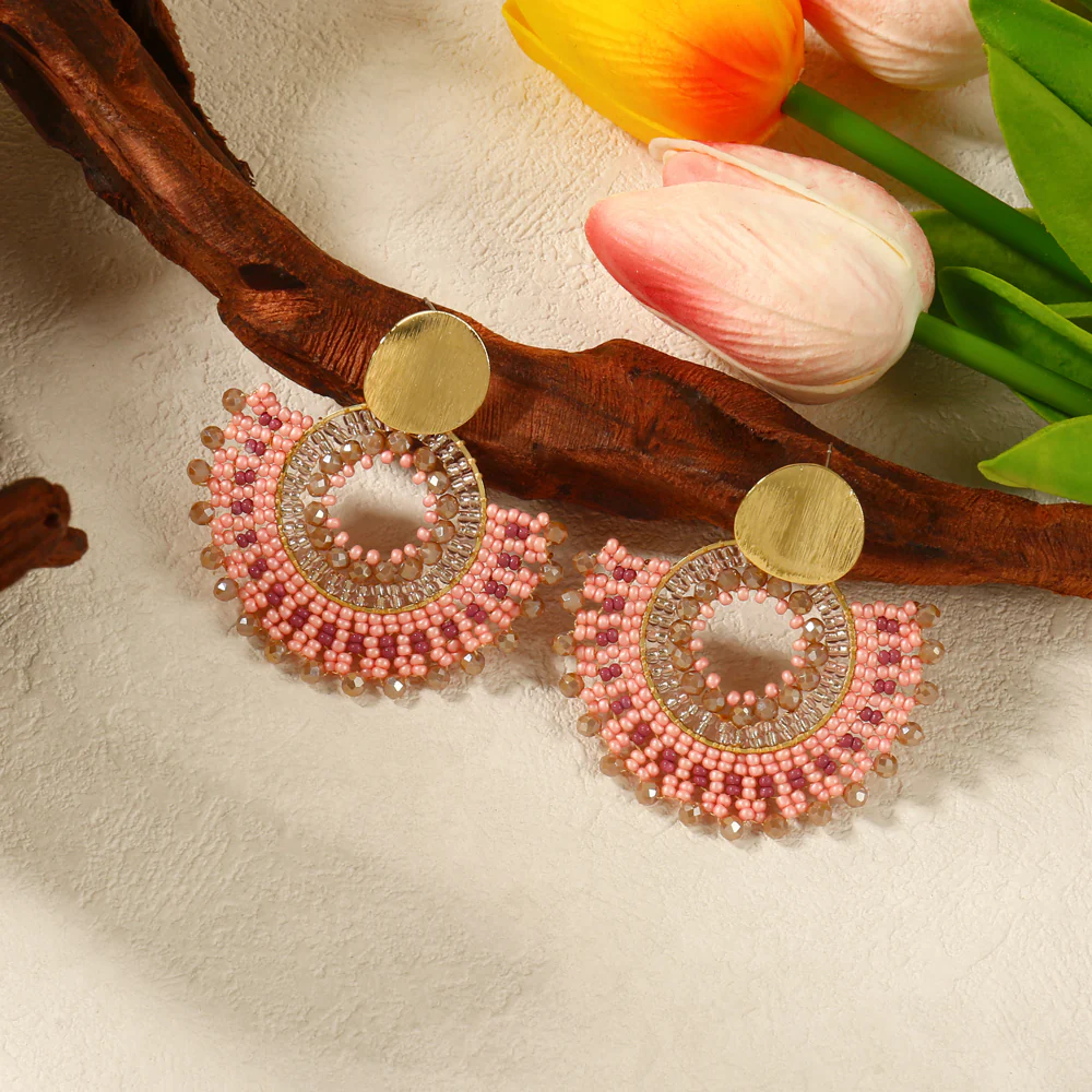 Beaded Statement Earrings - Image 2