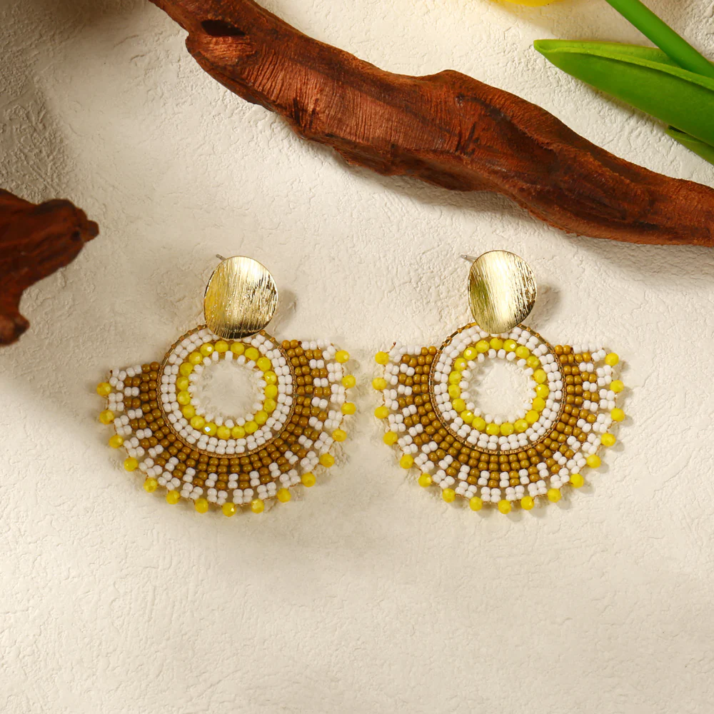 Beaded Statement Earrings - Image 3