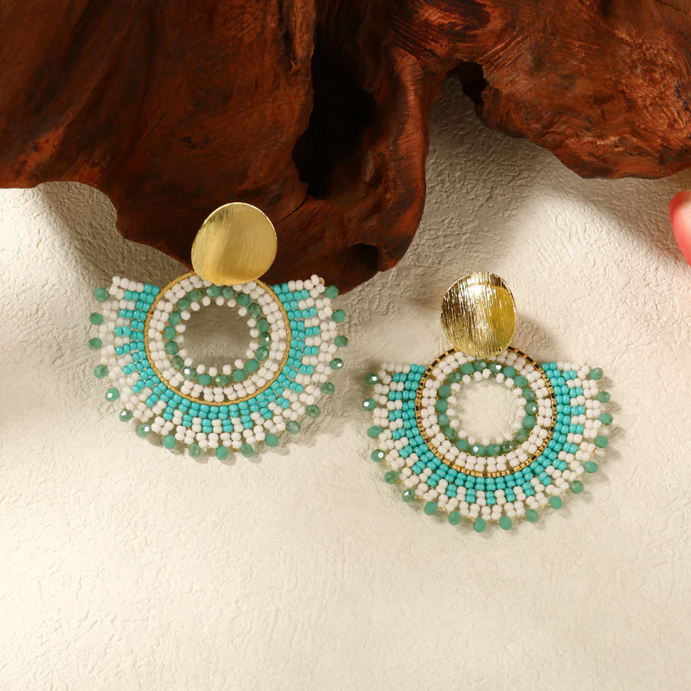 Beaded Statement Earrings - Image 4