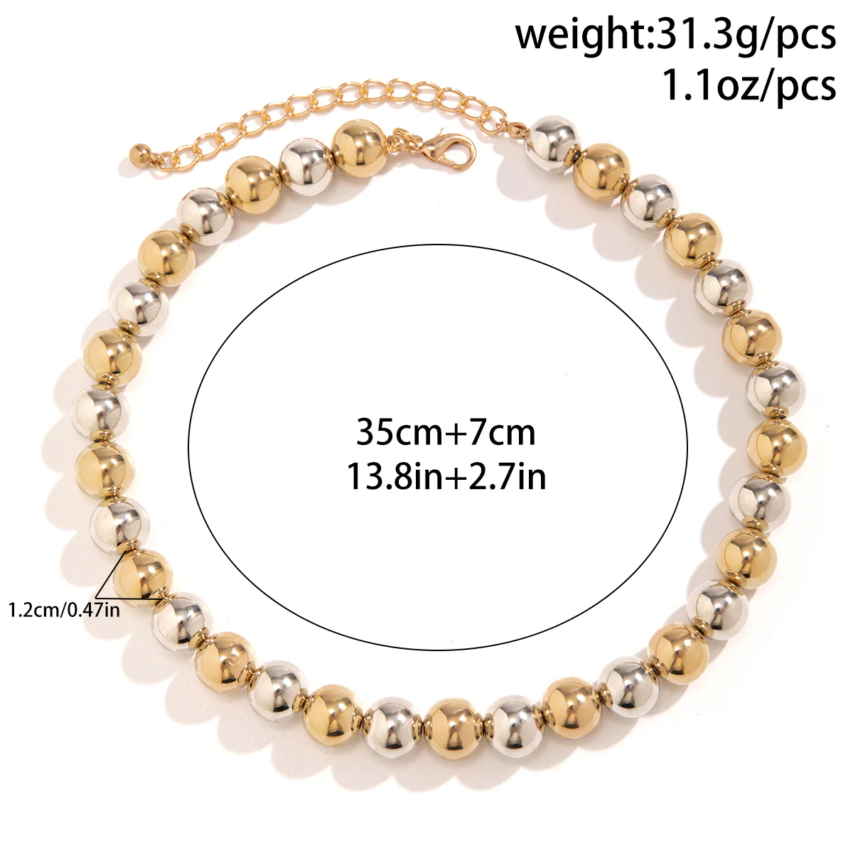 Big Bead Charm Choker Necklace - Image 2