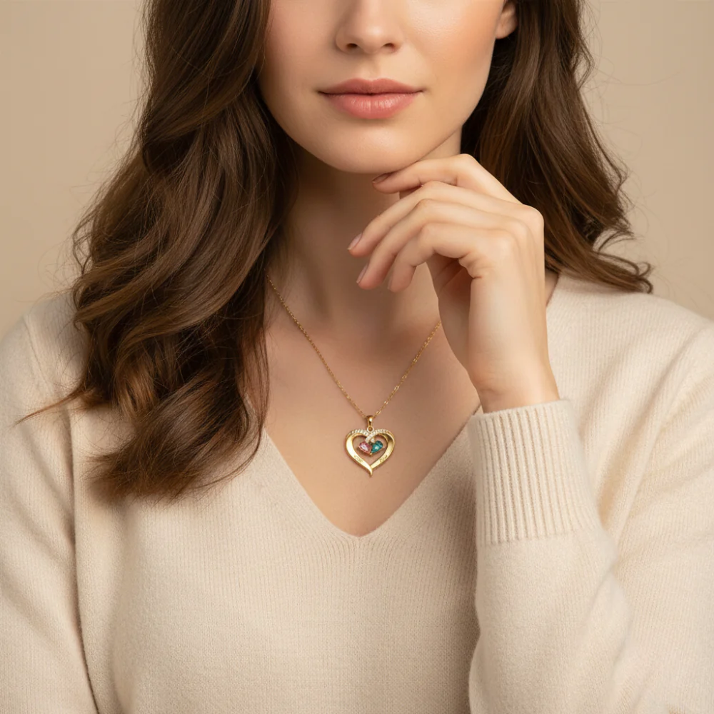 Birthstone Heart Necklace - Image 10