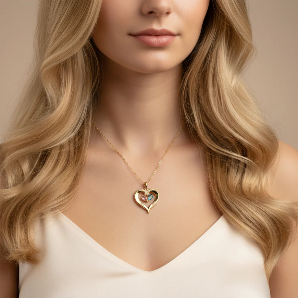 Birthstone Heart Necklace - Image 3