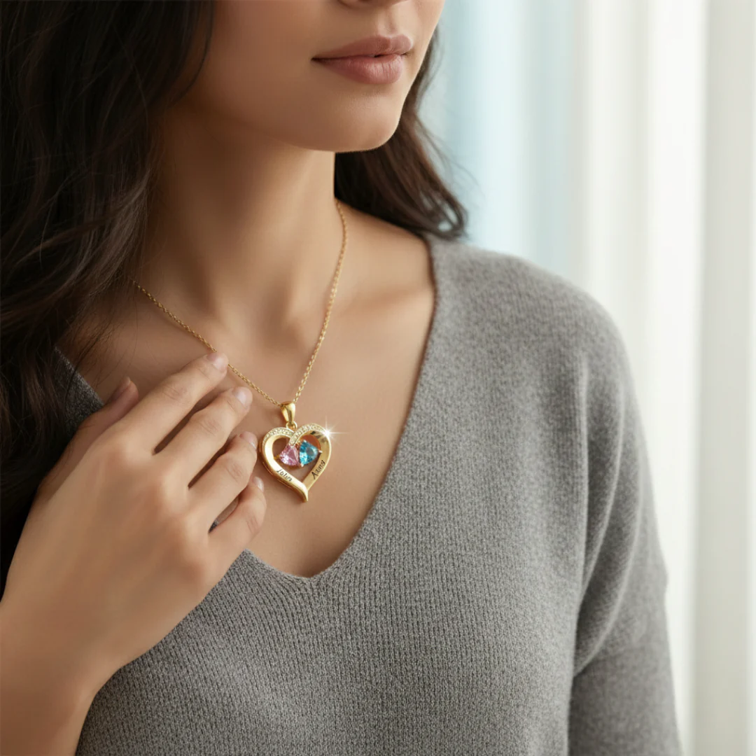 Birthstone Heart Necklace - Image 5