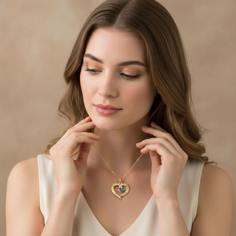 Birthstone Heart Necklace - Image 6