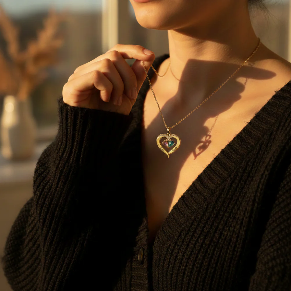 Birthstone Heart Necklace - Image 7