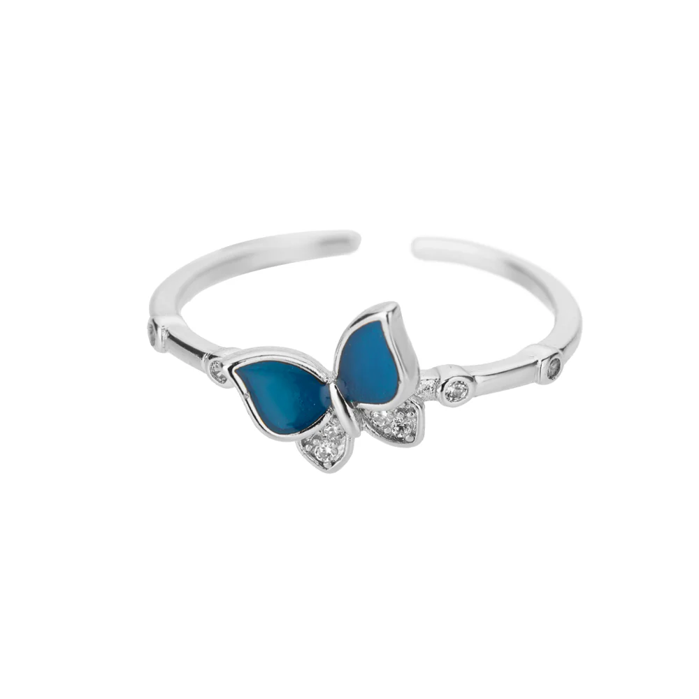 Blue Butterfly Crystal Accent Ring - Image 2